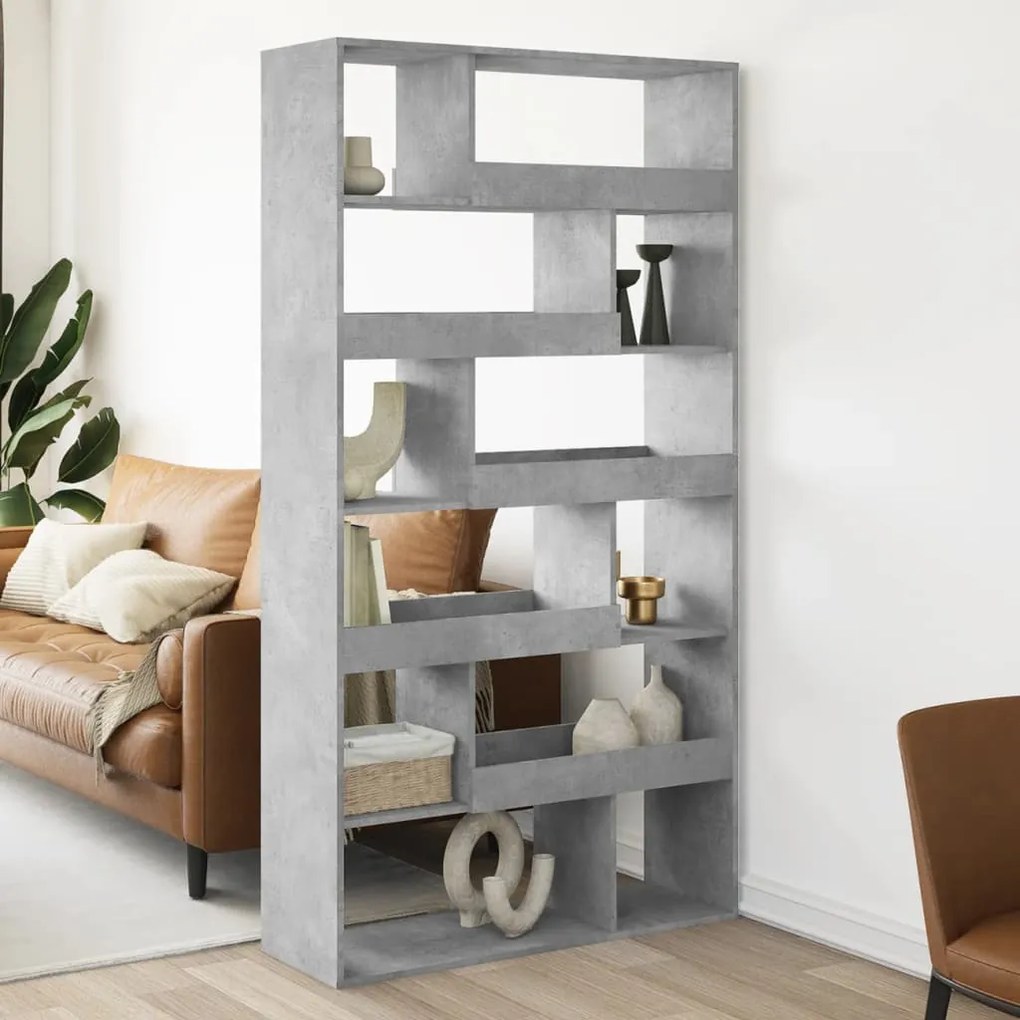 vidaXL Divisória 100x33x187,5 cm derivados de madeira cinzento cimento