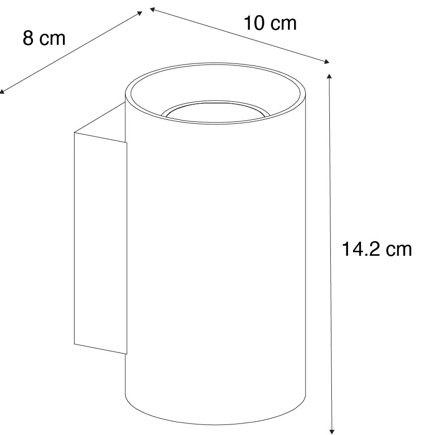 Candeeiro de parede moderno bronze escuro redondo 2 luzes - Sandy