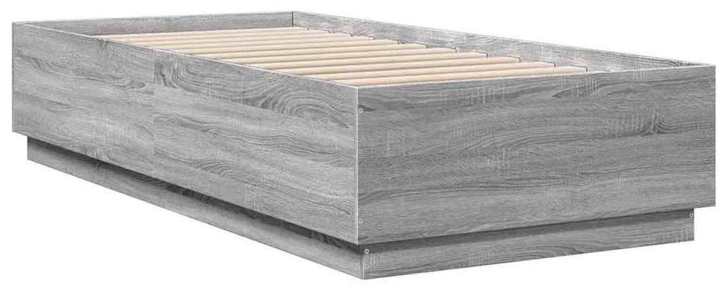 Estrutura cama 100x200 cm derivados de madeira cinzento sonoma