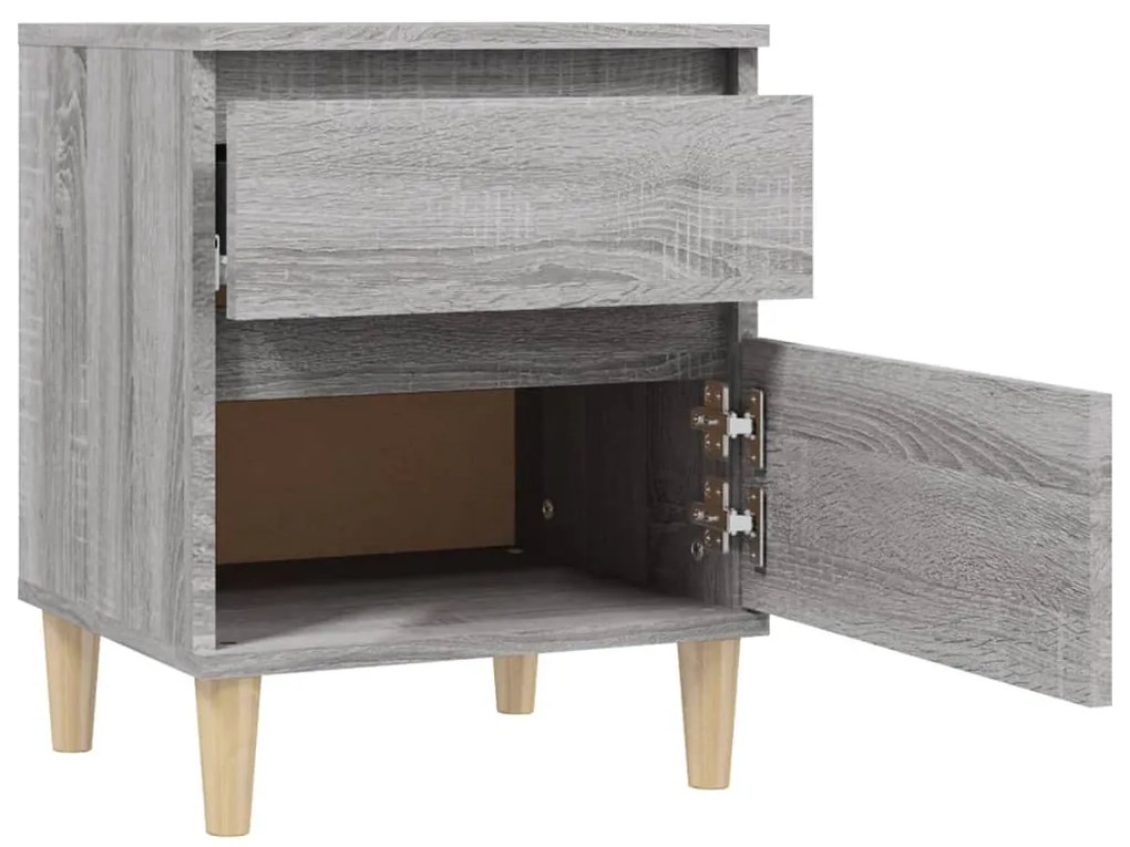 Mesas de cabeceira 2 pcs 40x35x50 cm cinzento sonoma