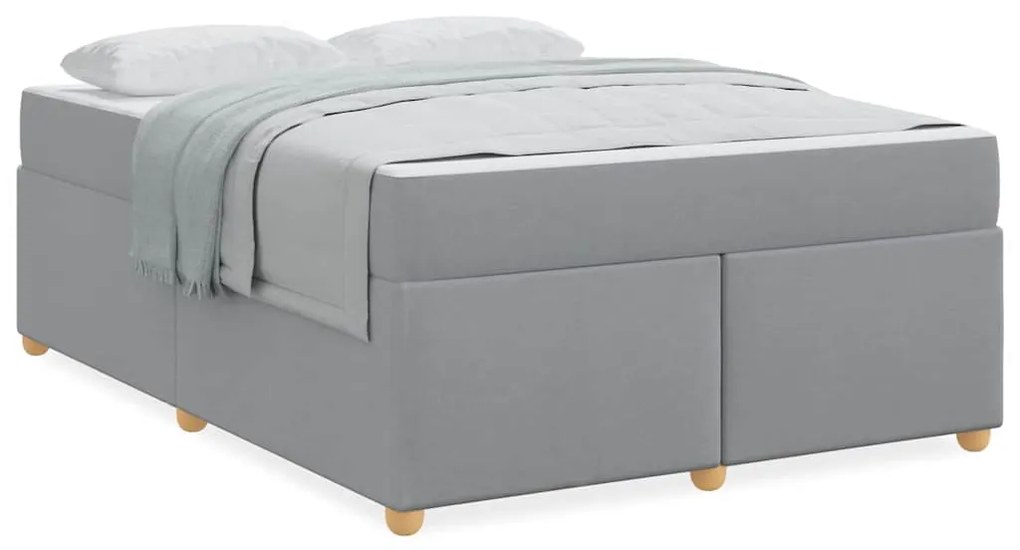 Estrutura de cama com colchão Cinzento-claro 140 x 200 cm