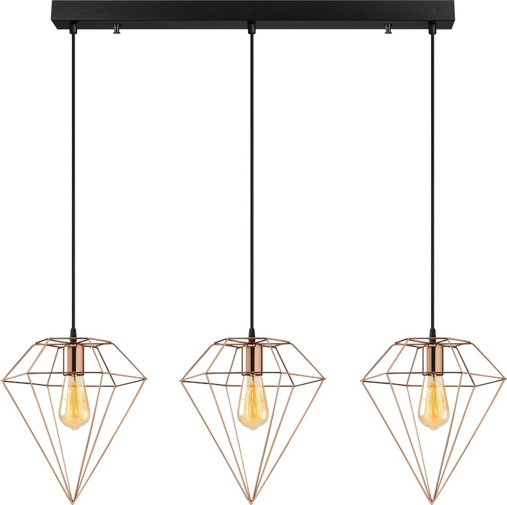 Candeeiro Suspenso Elmas – Cobre – 100 x 30 cm