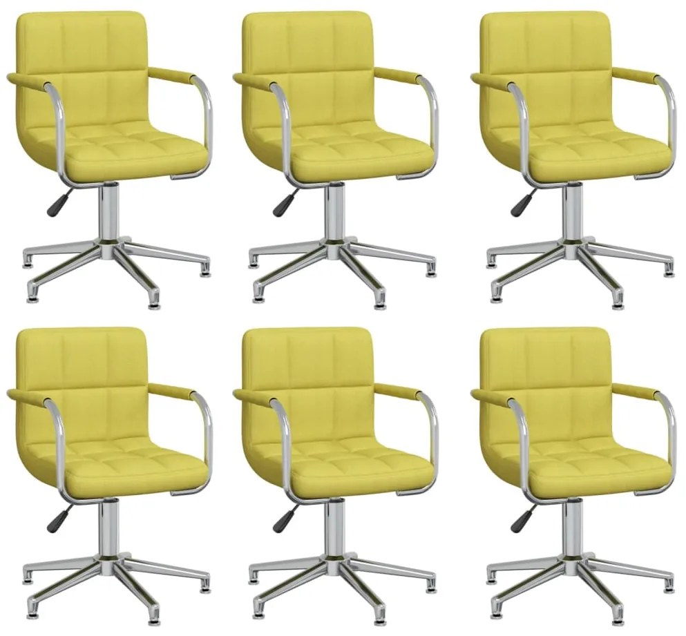 vidaXL Cadeiras de jantar giratórias 6 pcs tecido verde