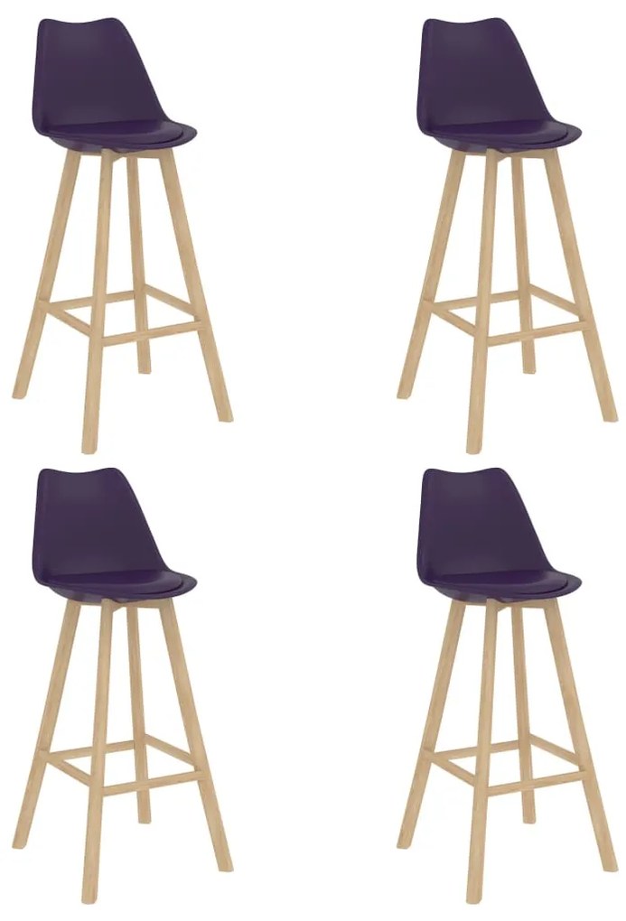 vidaXL Bancos de bar 4 pcs PP e madeira de acácia roxo-escuro