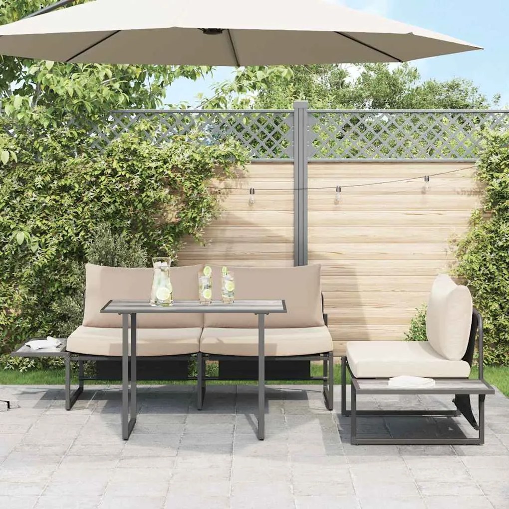 Mesa de Jardim Cinza 100x55x70 cm DPC e Aço