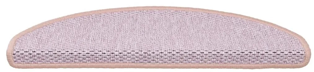 Tapetes escada adesivos aspeto sisal 15 pcs 65x21x4 cm rosa