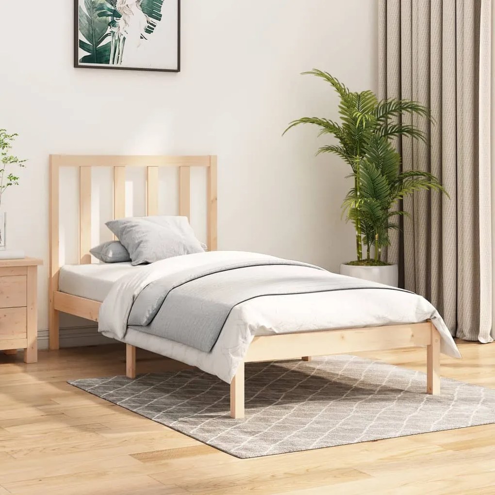 Estrutura de cama solteiro 90x190 cm pinho maciço