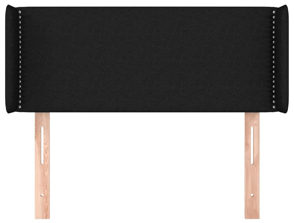 Cabeceira de cama c/ abas tecido 103x16x78/88 cm preto