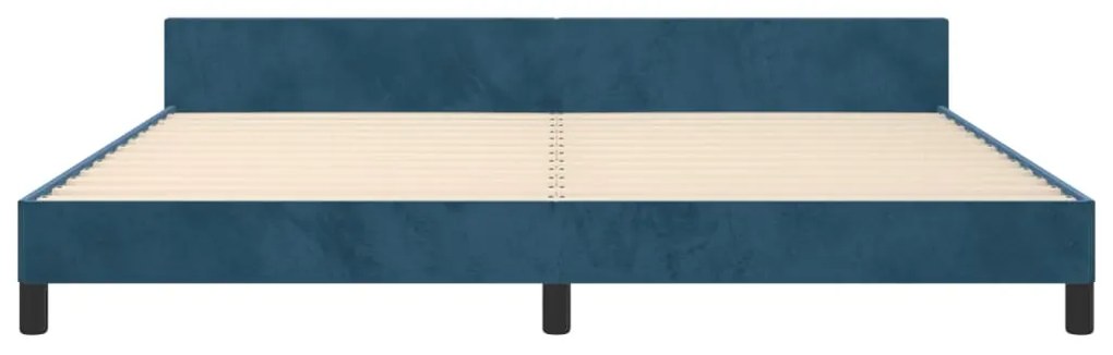 Estrutura de cama sem colchão 200x200 cm veludo azul-escuro