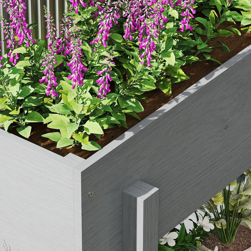 Horta Vertical de Madeira Mesa de Cultivo com Prateleira Floreira Elev