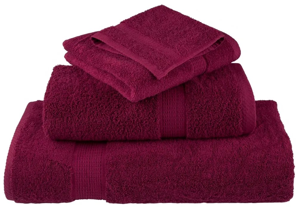 8 pcs Conjunto de toalhas premium SOLUND 600 gsm bordô