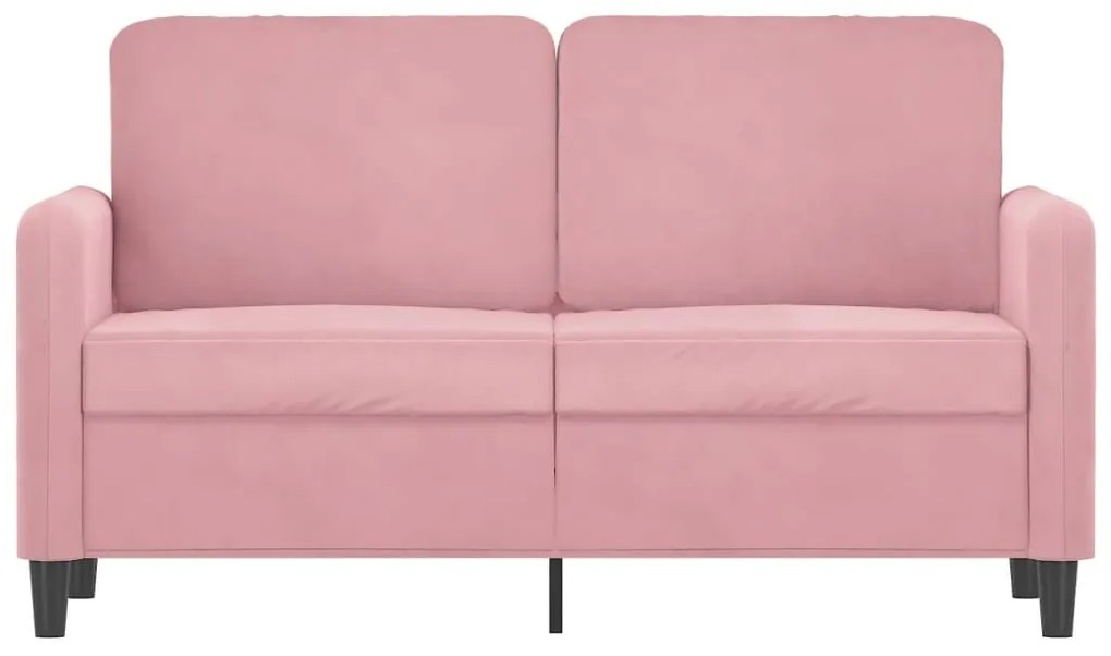 Sofá de 2 lugares veludo 120 cm rosa