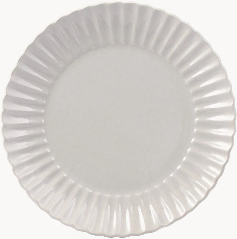 Pratos de jantar com padrão em relevo Lotus, conjunto de 6