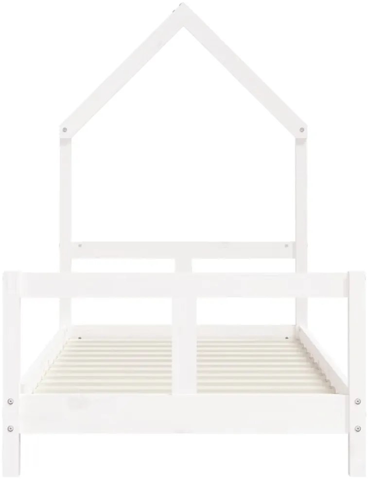 Estrutura de cama infantil 80x160 cm pinho maciço branco