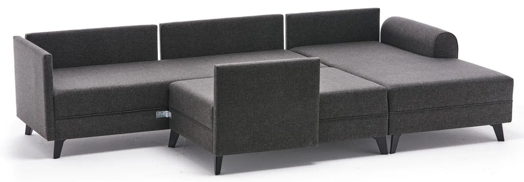 Sofá-Cama de Canto Belen – Antracite – 300x78x202 cm