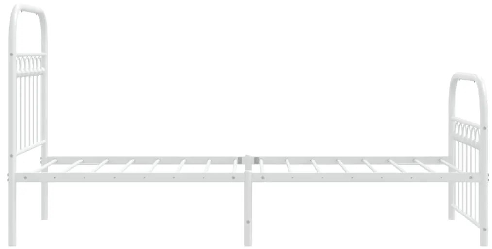 Estrutura de cama com cabeceira e pés 80x200 cm metal branco