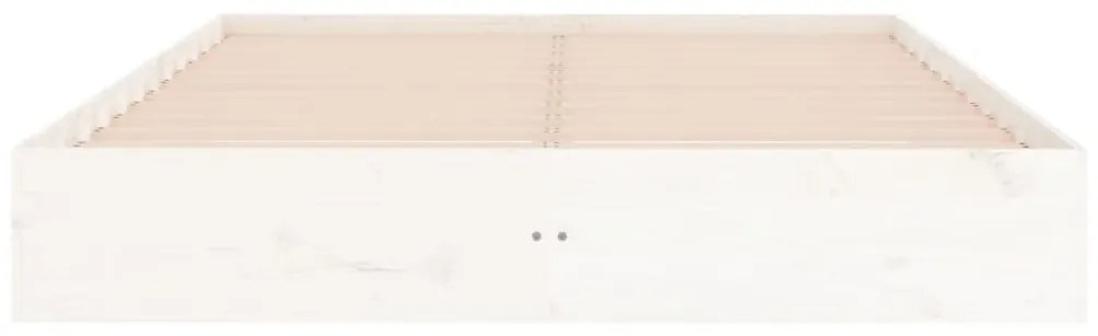Estrutura de cama 200x200 cm madeira maciça branco