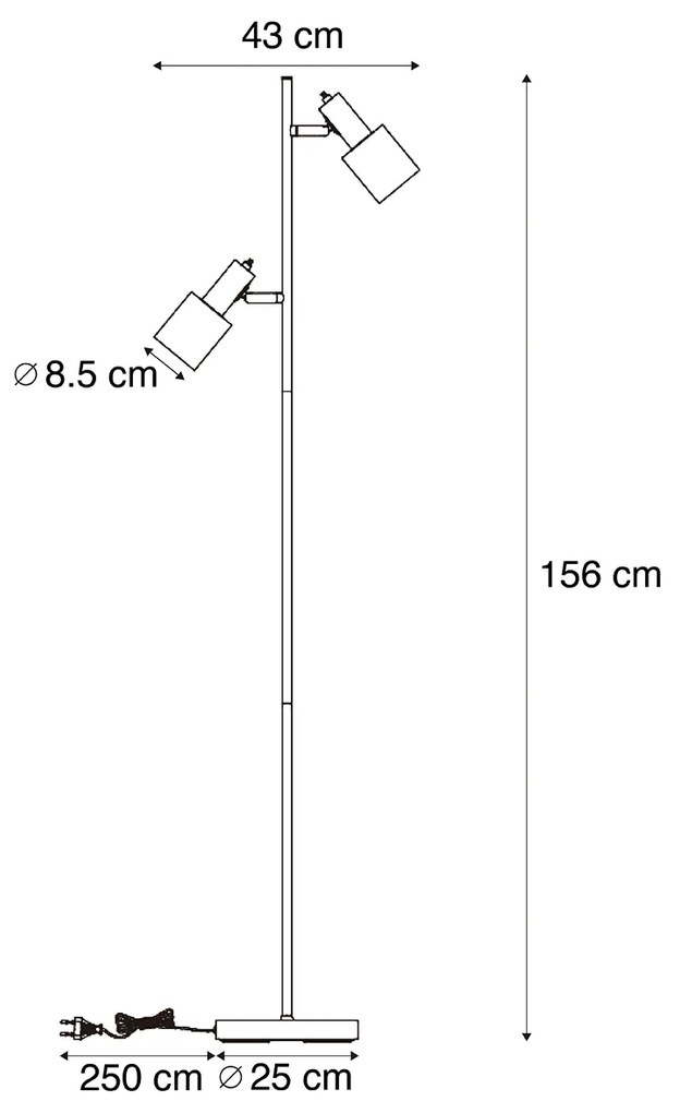 Candeeiro de pé moderno verde 2 luzes - Stijn Moderno