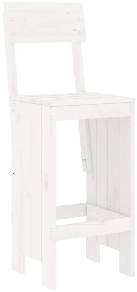 3 pcs conjunto de bar para jardim pinho maciço branco