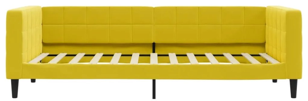 Sofá-cama com colchão 90x200 cm veludo amarelo