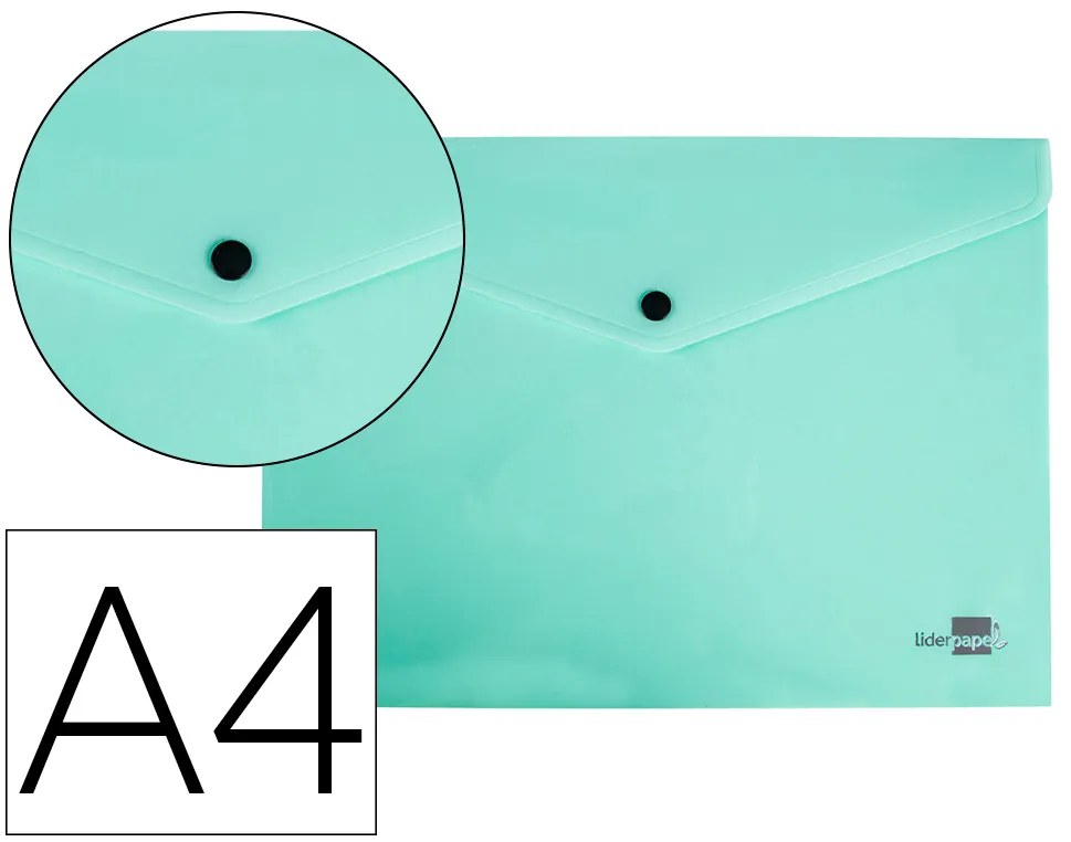 Bolsa Porta Documentos com Mola Din A4 Verde Maça Opaco 50 Folhas