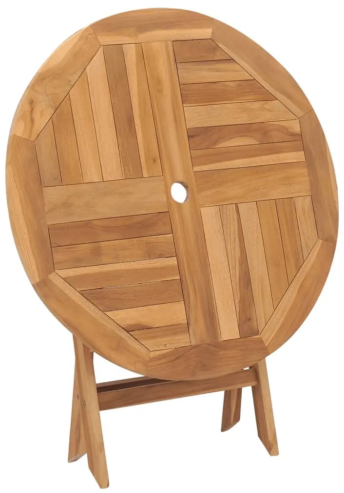 Mesa de jardim dobrável 85x76 cm madeira teca maciça