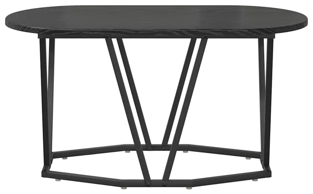 Mesa de Café vidaXL Preta em Carvalho 80x40x40,5 cm em Madeira Revesti