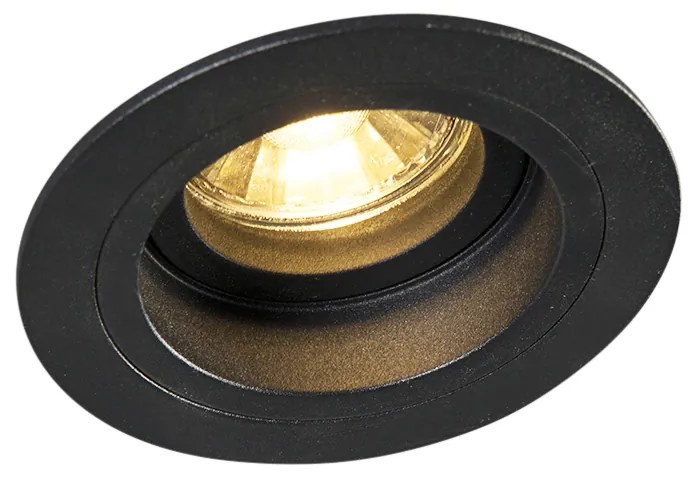 LED Foco embutido inteligente preto redondo incluindo WiFi GU10 - Chuck Moderno