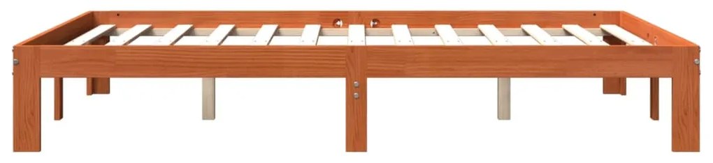 Cama sem colchão 135x190 cm madeira pinho maciça castanho-mel