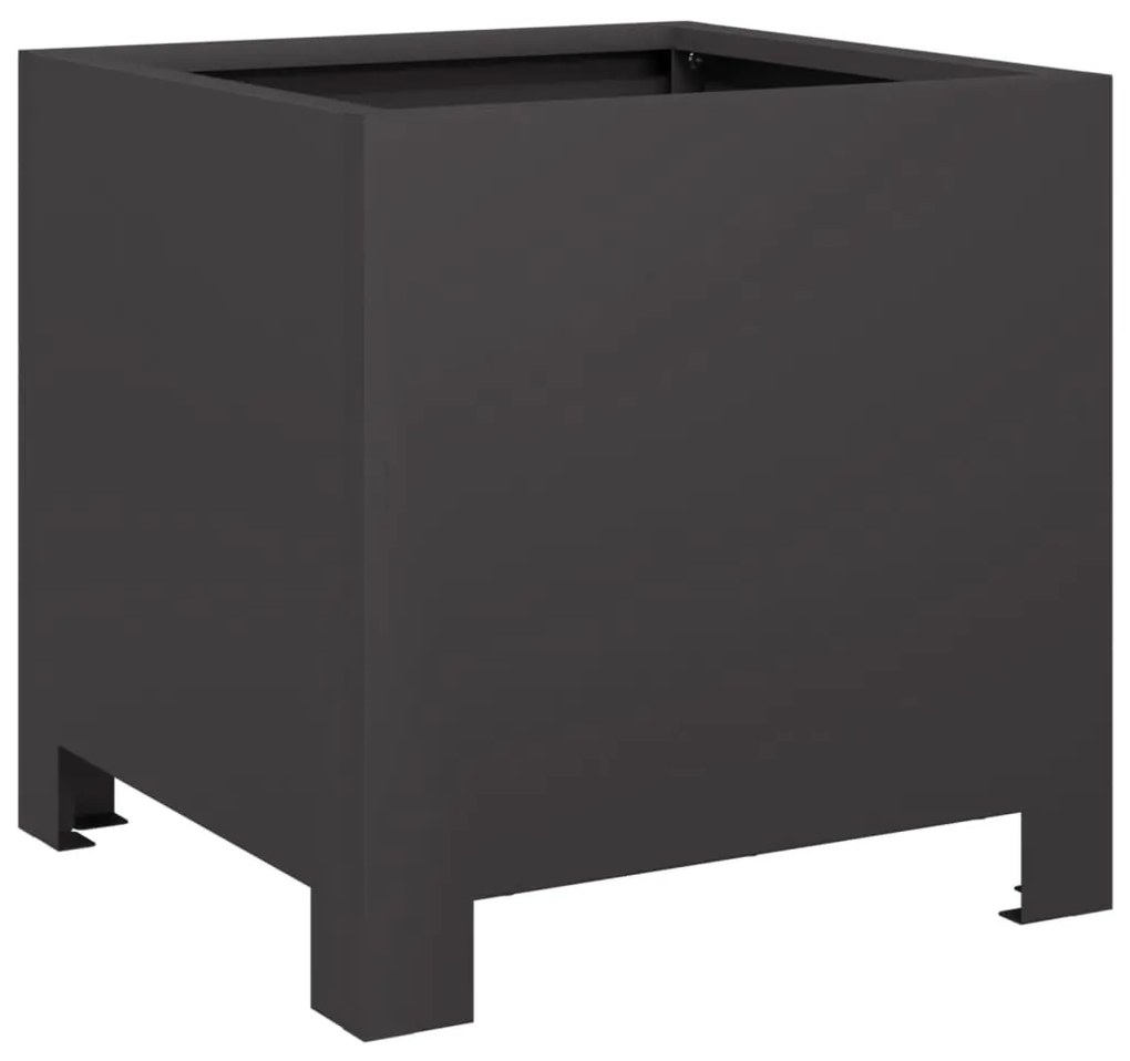 Vaso/floreira de jardim 2 pcs 30x30x30 cm aço preto