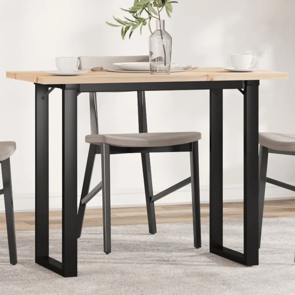 Mesa de jantar estrutura em O 100x50x75,5cm pinho/aço
