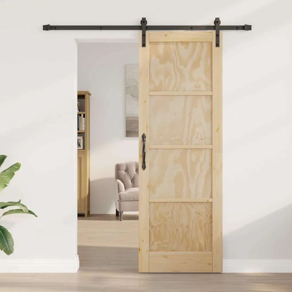 Porta Deslizante vidaXL com Conjunto de Hardware 73.5x211 cm Madeira M