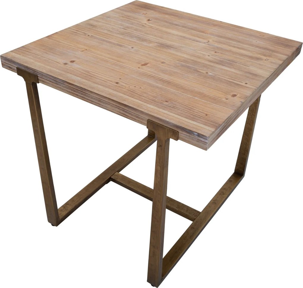 MESA DE JANTAR ANKARA 80X80X76 CM CASTANHO E DOURADO (CADEIRAS NÃO INCLUÍDAS)
