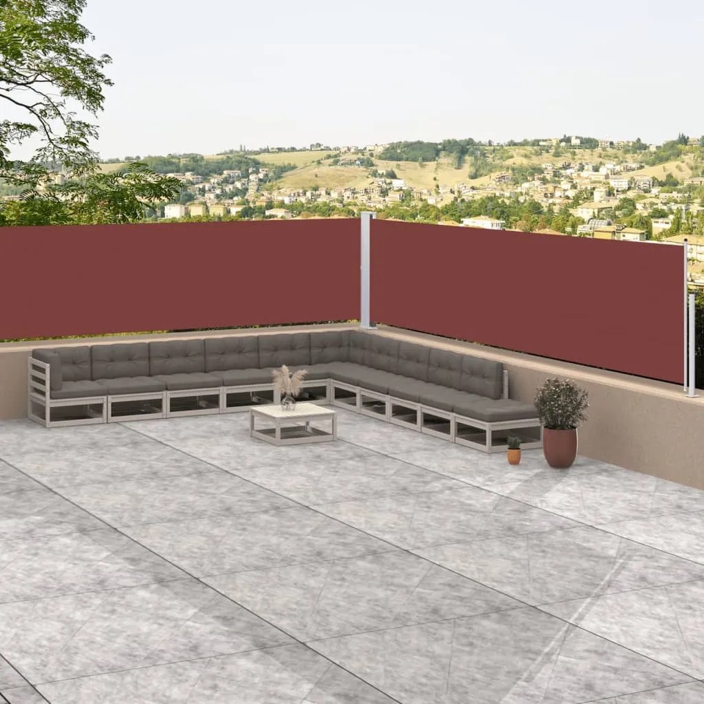 318021 vidaXL Toldo lateral retrátil 117x1000 cm castanho
