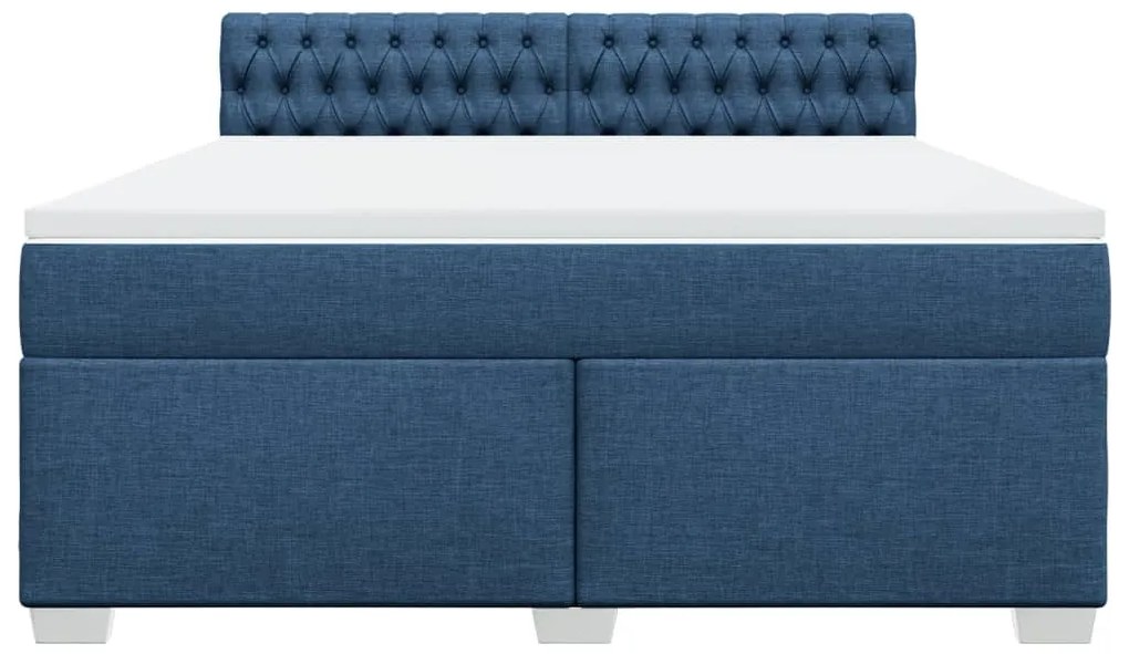 Cama com molas/colchão 180x200 cm tecido azul