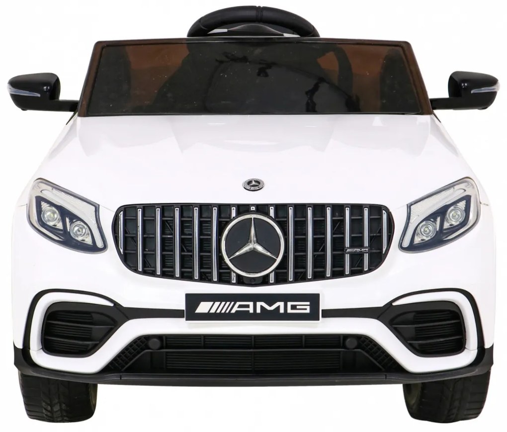 Carro elétrico para Crianças 12V 4x4 Mercedes Benz GLC63S Rodas de EVA, Assento de couro Branco