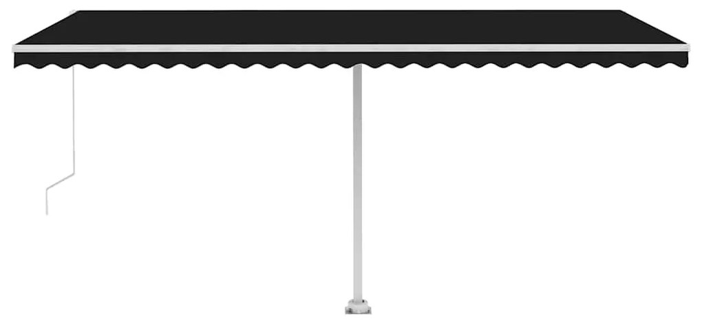 Toldo retrátil manual com LED 500x300 cm antracite