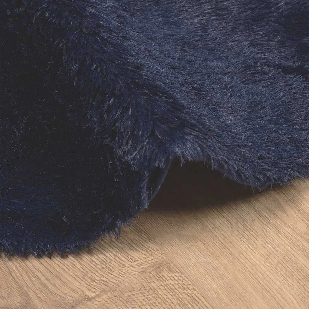 Tapete shaggy de pelo alto NAVARRA 120x120 cm azul-marinho