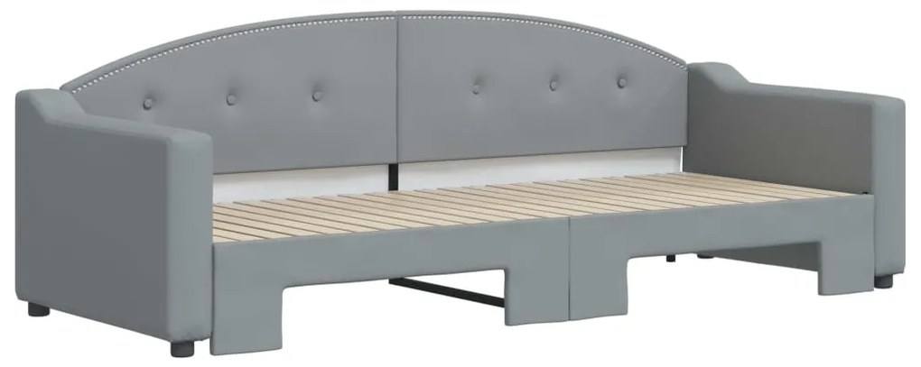 Sofá-cama com gavetão 80x200 cm tecido cinzento-claro