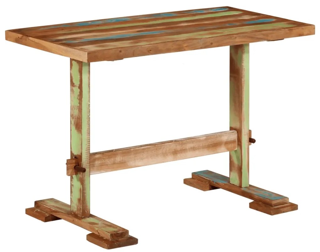 Mesa de jantar 110x55x78 cm madeira recuperada maciça