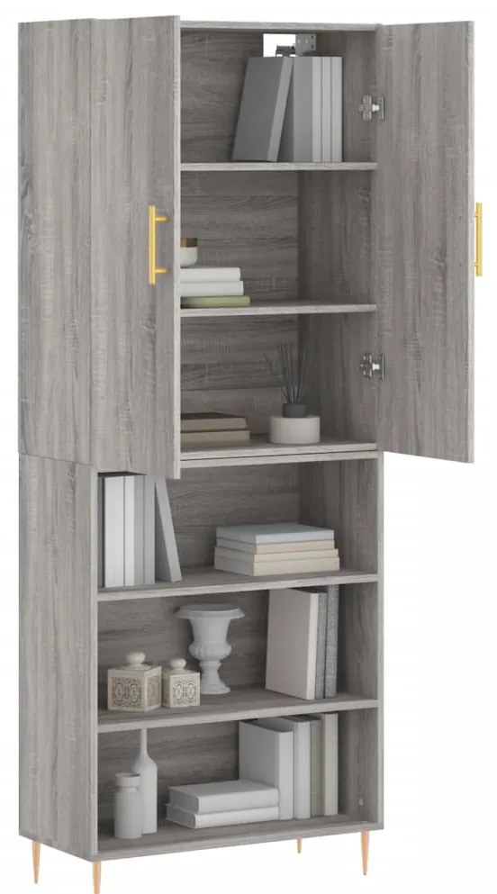 Armário alto 69,5x34x180 cm derivados de madeira sonoma cinza
