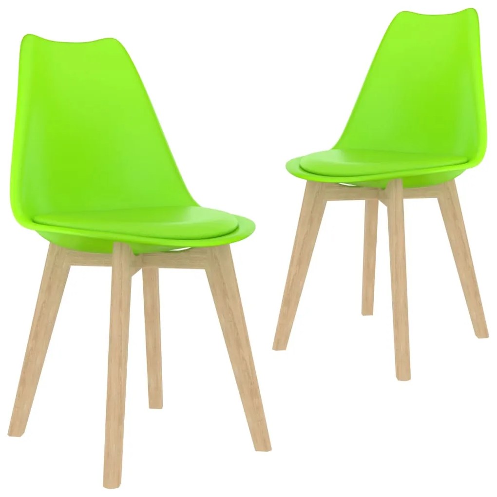 289142 vidaXL Cadeiras de jantar 2 pcs plástico verde