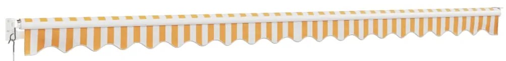 Toldo retrátil 5x3 m tecido e alumínio amarelo e branco