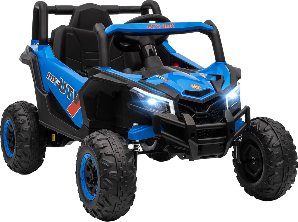 AIYAPLAY Carro Elétrico para Crianças 12V com 2 Motores Controlo Remoto 2,4G Velocidade até 7 km/h e USB 96x61x56 cm Azul | Aosom Portugal