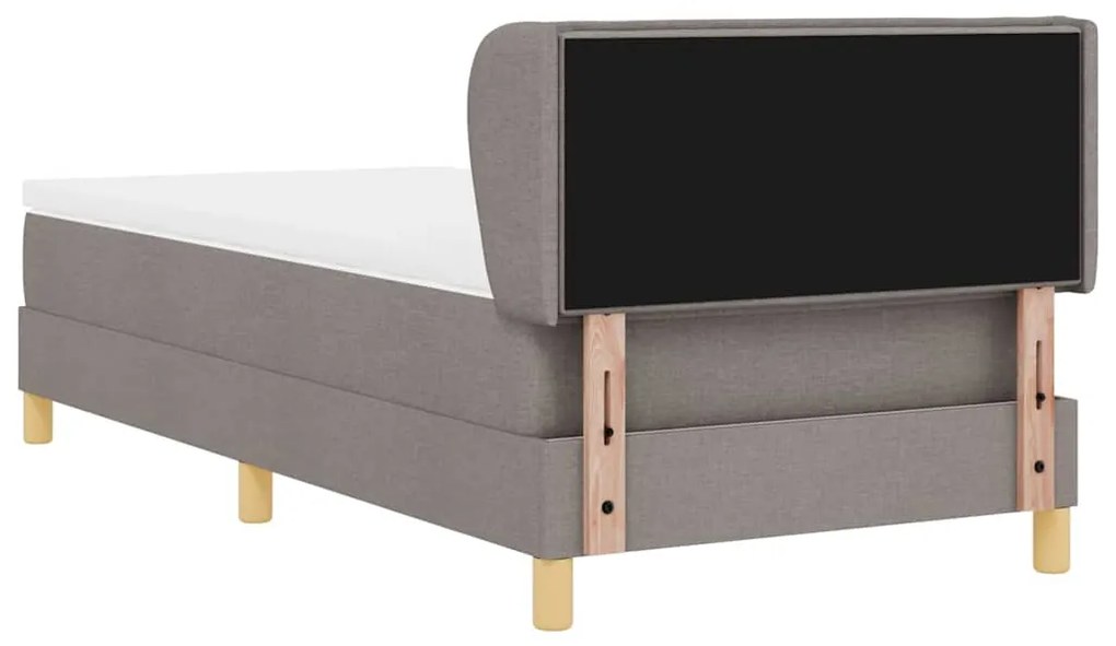 Cama Box com Colchão vidaXL Taupe 80x200 cm Tecido