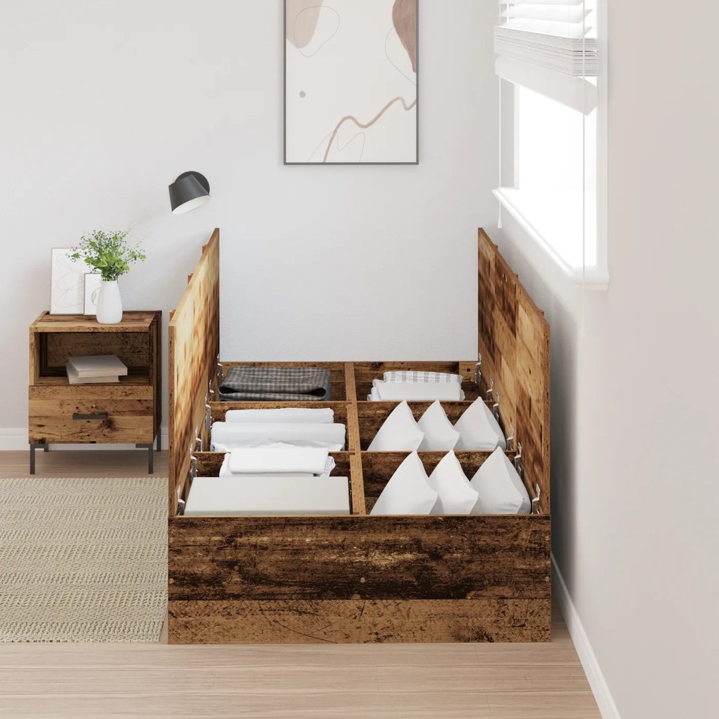 Cama de Armazenamento Madeira Velha 90x190 cm Madeira Engenharia