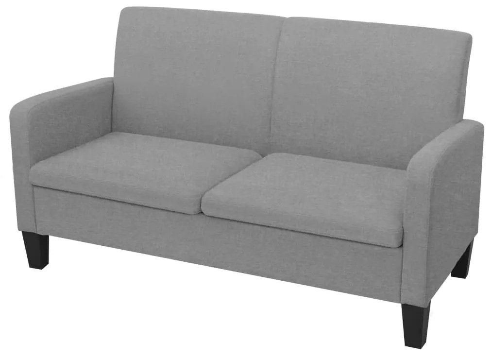 Sofá de 2 lugares 135x65x76 cm cinzento claro