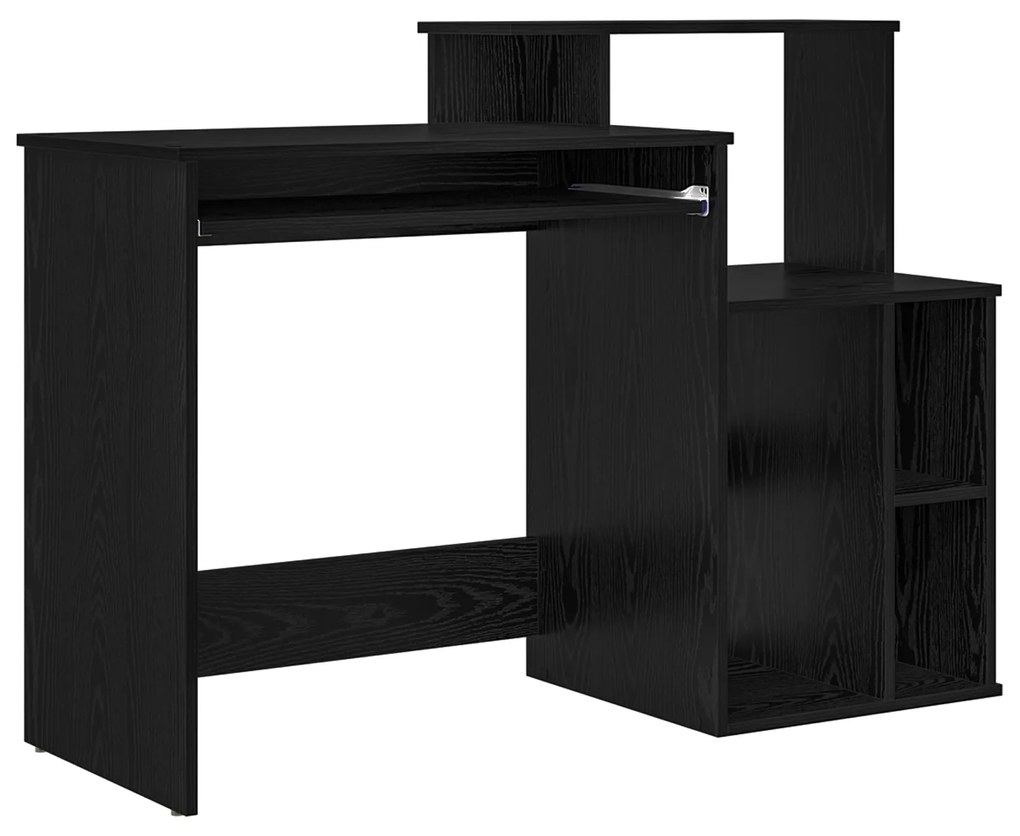 Mesa com Armazenamento Carvalho Preto 120,5x44x88,5 cm Madeira de Enge