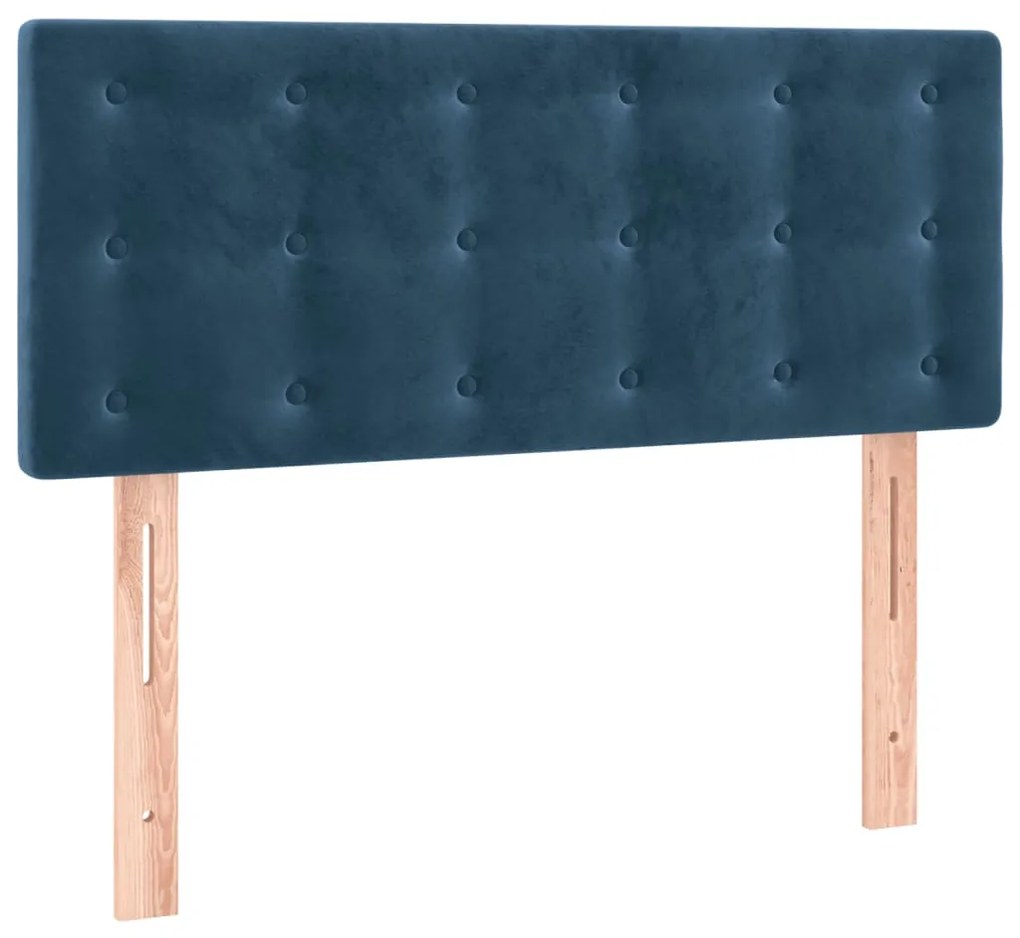 Cabeceira de cama c/ luzes LED veludo 100x5x78/88cm azul-escuro