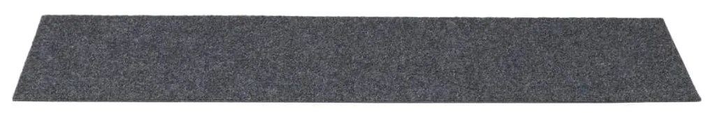 Tapetes escada adesivos retangular 15pcs 76x20cm cinzento-claro